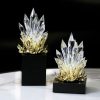 Golden Flame and Crystal Cluster Sculptures