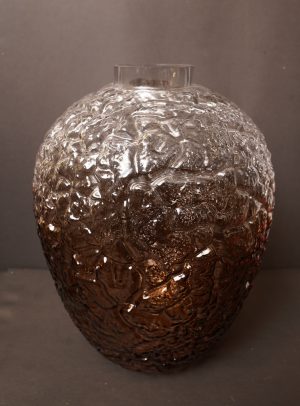 34 Smoky Textured Glass Vase