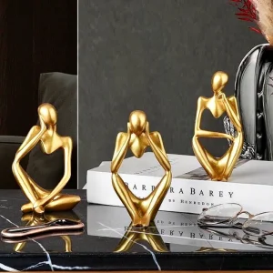 Golden Thinker Abstract Sculpture