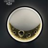 Golden Crescent Moon LED Wall Light