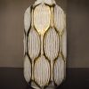 Sculpted Ceramic Vase with Gold Leaf Detailing