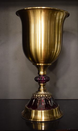 Royal Golden Candle Stand with Crystal Base