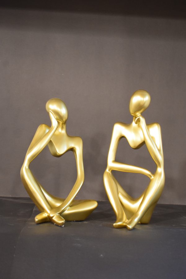 DSC_0668 Modern Abstract Gold Thinking Sculptures