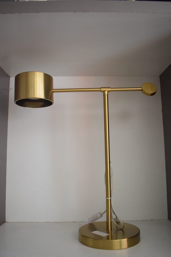 Contemporary Brass Horizontal Arm Desk Lamp
