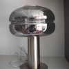 Futuristic Smoked Glass & Brushed Steel Table Lamp