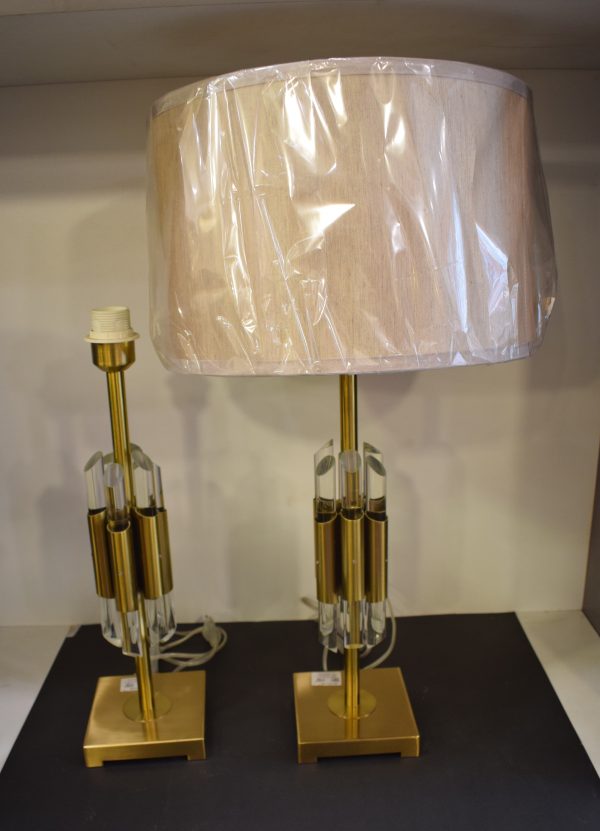DSC_0847 Luxury Gold Metal & Crystal Rod Table Lamp-Pair