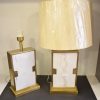 Luxury White Marble & Gold Rectangle Table Lamp-Piar