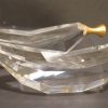 Faceted Crystal Banana Figurines with Gold-Tone Stems