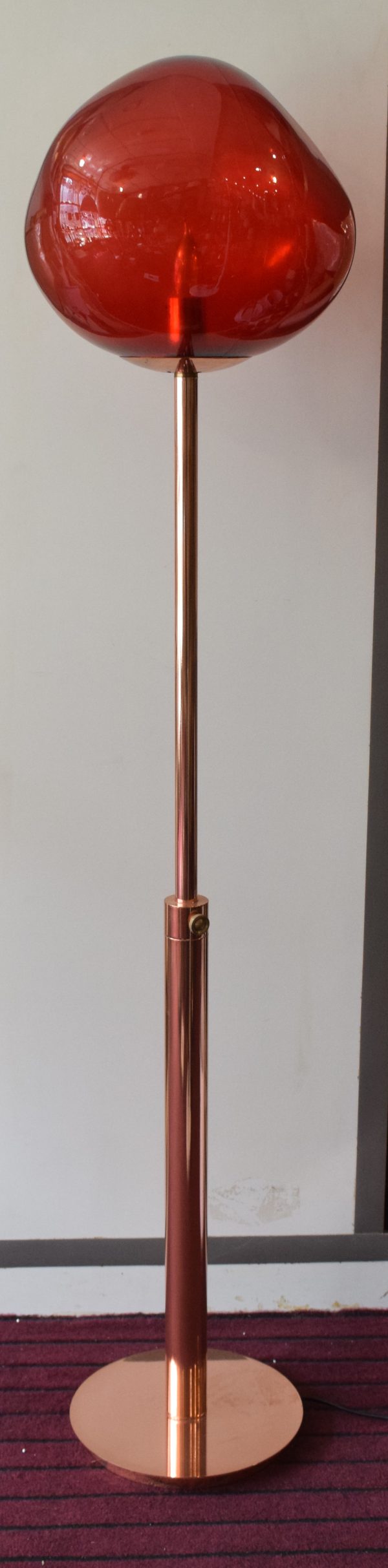 DSC_0914 Modern Copper & Red Glass Floor Lamp