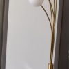 Gold Arc Floor Lamp with 5 Frosted Globe Lights