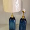 Modern Glass Table Lamp with Blue Base