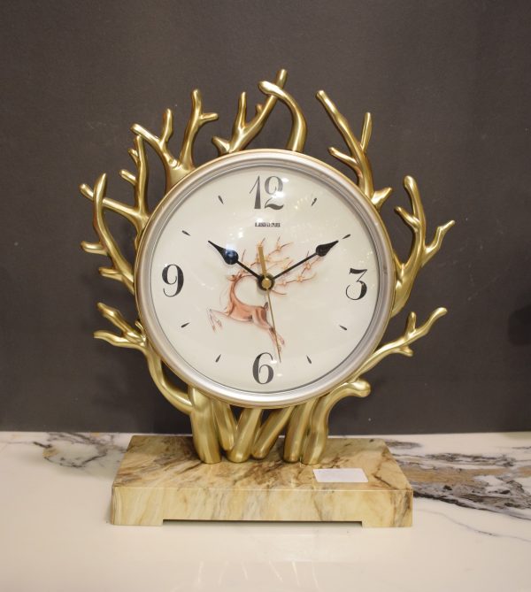 DSC_1120 Golden Deer Forest Table Clock