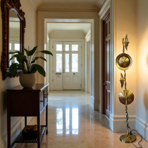 Contemporary Gold Disc Floor Lamp with Textured Metal Shades