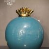 Turquoise & Gold Crown Decorative Jar