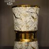 Luxury Marble-Effect Ceramic Vase with Gold Foil Detailing