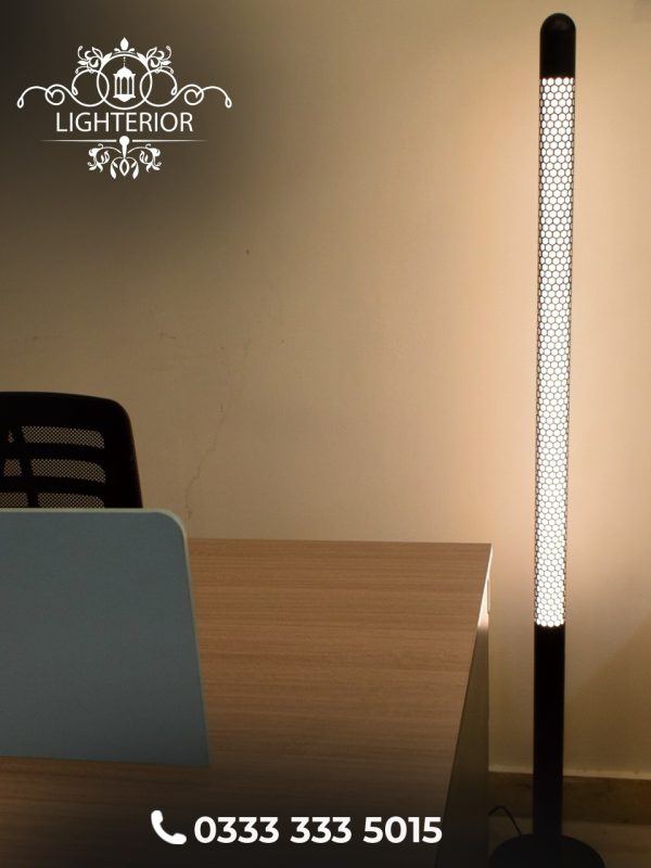 Modern LED Tube Floor Lamp – Sleek Honeycomb Design