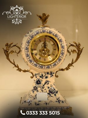 Victorian Floral Porcelain Mantel Clock