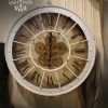 Vintage White Roman Gear Wall Clock