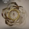 Modern Silver Petal Wall Clock with Golden Frame