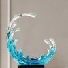 Aqua Glass Ocean Wave Sculpture