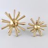Modern Gold Metal Starburst Sculptures– Set of 2 Decorative Orbs