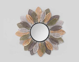 Autumn Leaf Sunburst Mirror
