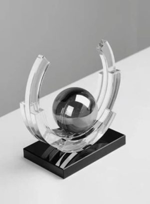 WhatsApp Image 2025-08-11 at 8.02.16 AM Modern Crystal Arc Sculpture with Black Sphere