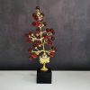 Golden Crystal Tree with Red Gemstone Orbs