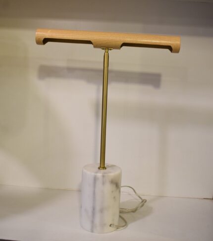 Minimalist Wooden LED Table Lamp with Marble Base